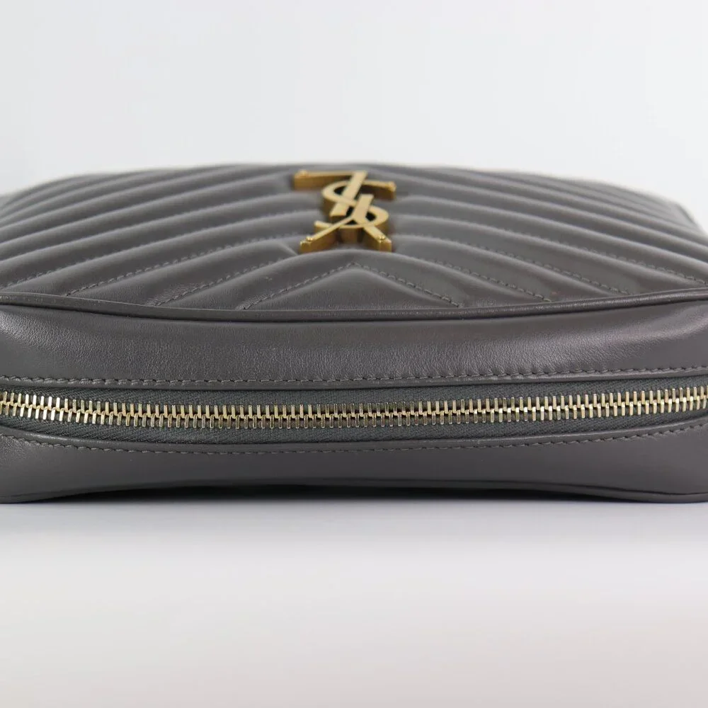 Saint Laurent Calfskin Matelasse YSL Monogram Lou Camera Bag Storm - Picture 12 of 16